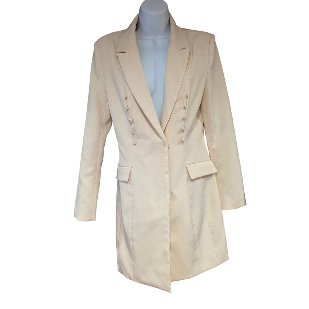 EUC Missguided cream fitted blazer dress sz 2